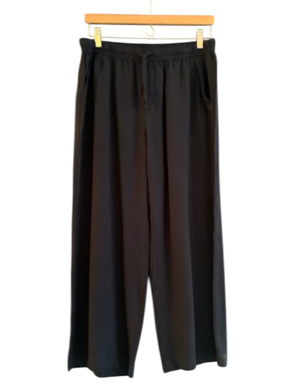 Splendid linen viscose navy Elastic Waist Wide Leg Pants size medium